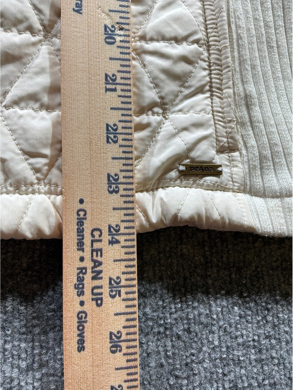 Prana Women's Quilted and Ribbed Vest in Cream, Size Medium